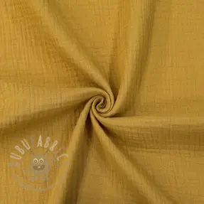 Dubbelgaas/mousseline dark ochre ORGANIC