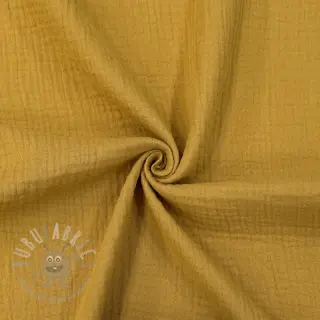 Dubbelgaas/mousseline dark ochre ORGANIC