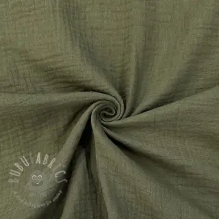 Dubbelgaas/mousseline dark moss green
