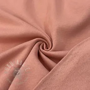 Geruwde sweaterstof faded coral