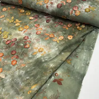 Katoenen stof TIE DYE EMBROIDERY Poppy design O
