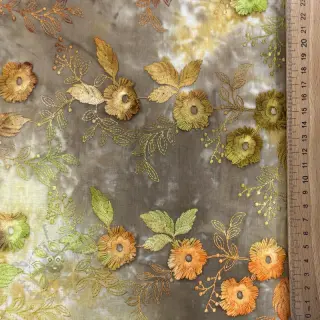 Katoenen stof TIE DYE EMBROIDERY Poppy design P