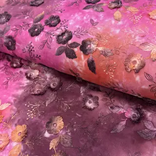 Bavlnená látka TIE DYE EMBROIDERY Poppy design Q