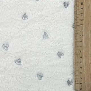 Kabátovina TEDDY Tossed hearts silver