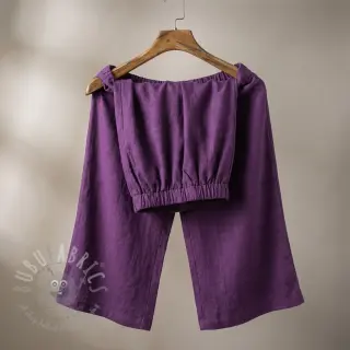 Voorgewassen linnen dark purple