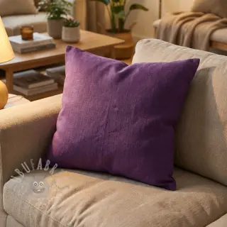 Voorgewassen linnen dark purple