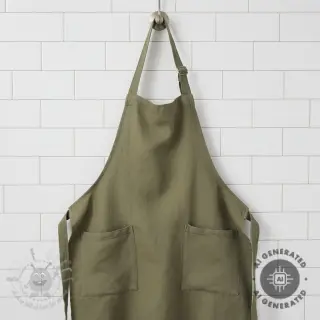 Voorgewassen linnen dark moss green