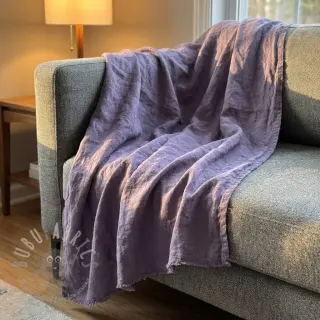 Voorgewassen linnen STONEWASHED PREMIUM lavender