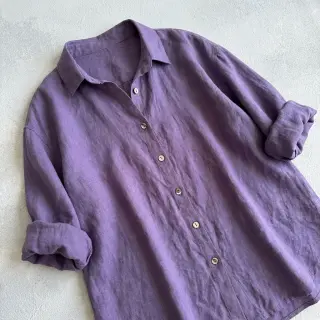 Ľan predpraný STONEWASHED PREMIUM lavender