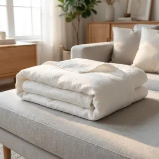Ľan predpraný STONEWASHED PREMIUM white