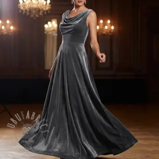 Fluweel VELVET STRETCH dark grey