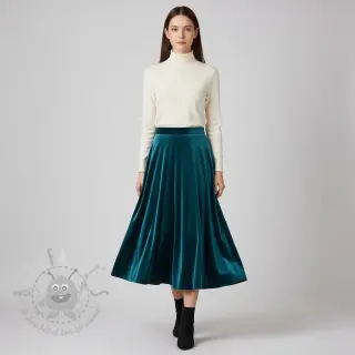 Fluweel VELVET STRETCH petrol