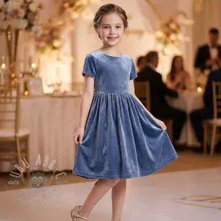 Fluweel VELVET STRETCH blue