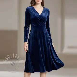 Fluweel VELVET STRETCH navy