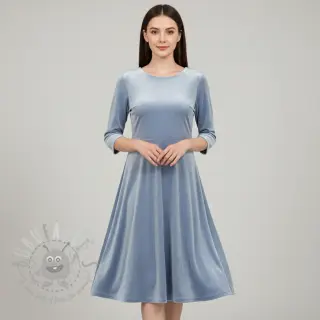 Fluweel VELVET STRETCH light blue