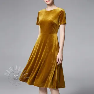 Fluweel VELVET STRETCH camel
