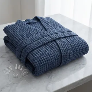 Katoen met wafelbinding dark jeans