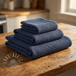 Katoen met wafelbinding dark jeans