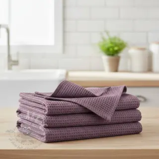 Katoen met wafelbinding mulberry