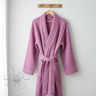 Katoen met wafelbinding pink