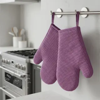 Katoen met wafelbinding pink
