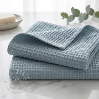 Katoen met wafelbinding blue heaven