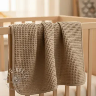 Katoen met wafelbinding khaki