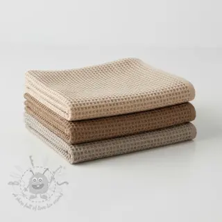 Katoen met wafelbinding khaki