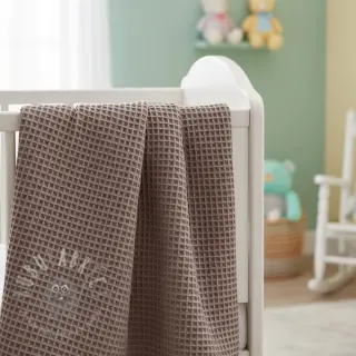 Katoen met wafelbinding taupe