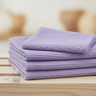 Katoen met wafelbinding bright lilac