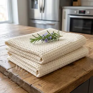 Katoen met wafelbinding SIMPLY NATURAL