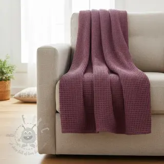 Katoen met wafelbinding purple