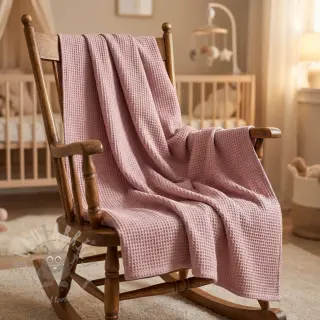 Katoen met wafelbinding lilac