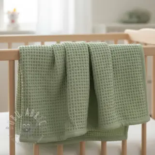 Katoen met wafelbinding dark mint