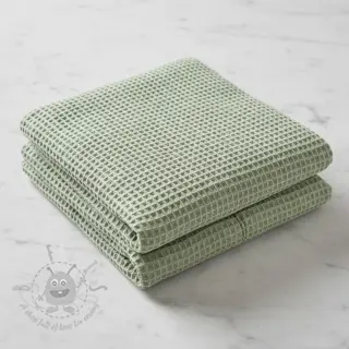 Katoen met wafelbinding dark mint