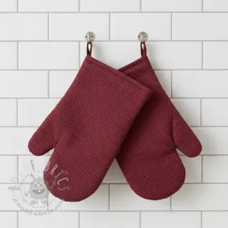 Katoen met wafelbinding bordeaux