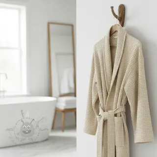 Katoen met wafelbinding light sand