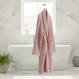 Katoen met wafelbinding bleached rose