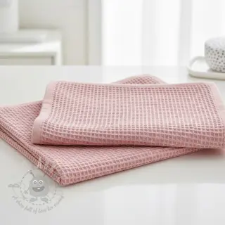 Katoen met wafelbinding bleached rose