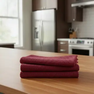 Bavlna s vaflovou väzbou berry