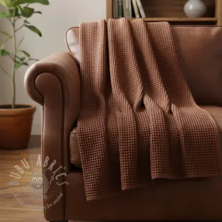 Katoen met wafelbinding brique