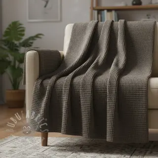 Katoen met wafelbinding anthracite