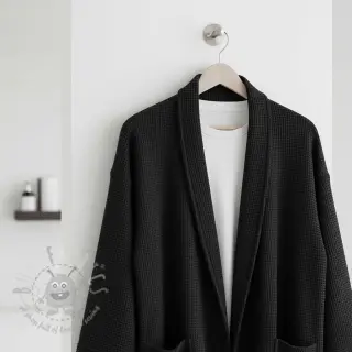 Katoen met wafelbinding black