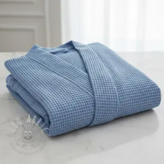 Katoen met wafelbinding blue