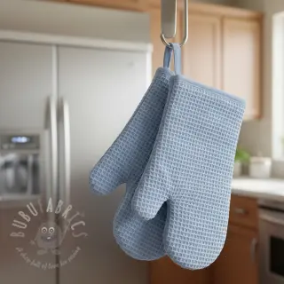 Katoen met wafelbinding blue