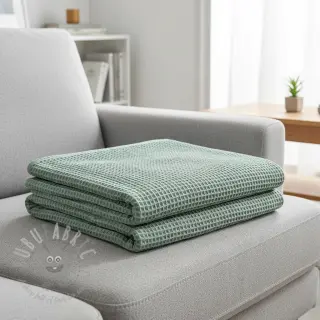 Katoen met wafelbinding dark green