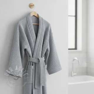 Katoen met wafelbinding grey