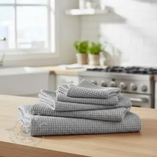 Katoen met wafelbinding grey