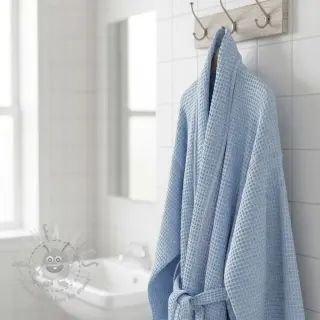 Katoen met wafelbinding light blue