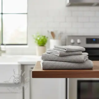 Katoen met wafelbinding light grey